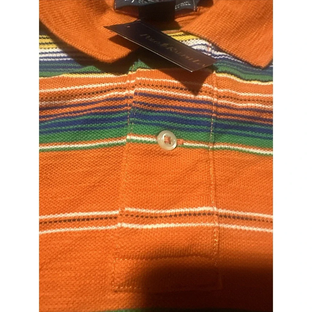 ralph lauren polo Vintage 90s Orange Striped Polo NWT M